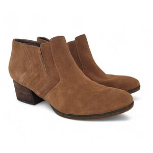 ABEO Felicity Brown Suede Ankle Booties Womens Size 9 N Orthotic Support Comfort